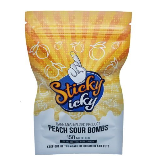 Sticky Icky - Peach Sour Bombs 150mg THC