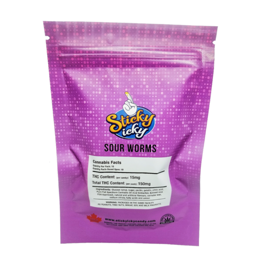 Sticky Icky - Sour Worms Label